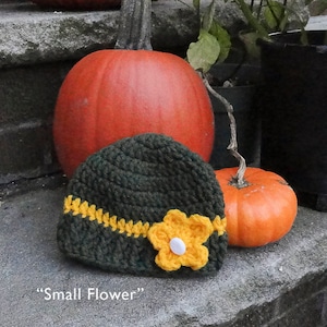 Crocheted Hat - Newborn Baby - Green & Gold - Green Bay Packers