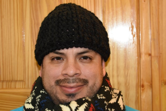 Black Chunky Beanie Hat – Handmade Crochet Oversized Winter  display picture 2