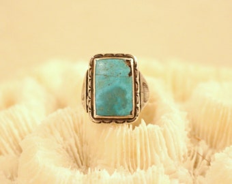 Vintage Navajo Silver and Turquoise Ring