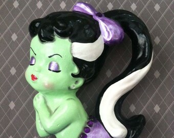 Vintage Reproduction Enesco  Chalkware Mermaid : Bride of Frankenstein Inspired