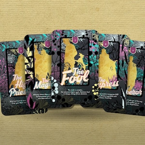 Tarot Encantado - Arcanos Mayores - Baraja de Tarot - Adivinación - Herramientas de adivinación - Regalo de Tarot - Cartas Ilustradas