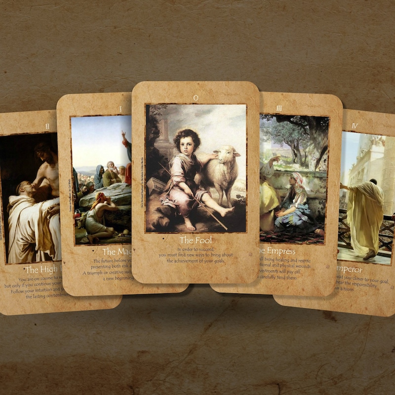 Jesus Tarot - Major Arcana - Fortune Telling - Divination tools - Tarot Gift - Tarot Box - Illustrated Cards - Tarot Deck - Christian Art