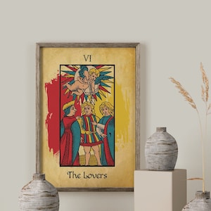 The Lovers - Major Arcana Tarot Card print. Digital Download.