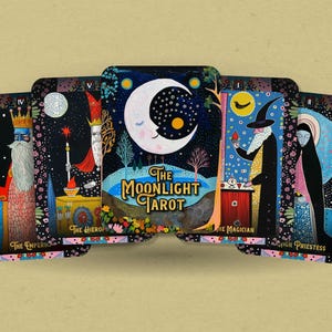 Le tarot au clair de lune - 78 cartes - Tarot - Jeu de tarots - Prédire la bonne aventure - Outils de divination