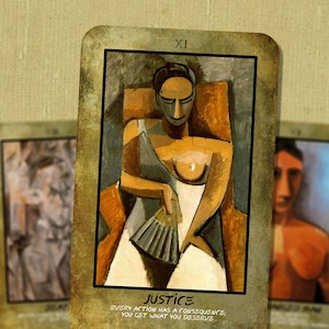 Tarot de Pablo Picasso - Arcanes majeurs - Cubisme analytique - Jeu de tarots - Prédire la bonne aventure - Outils de divination - Cadeau de tarot - Cartes illustrées