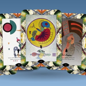 Tarô Kandinsky - 78 Cartas - Wassily Kandinsky - Baralho de Tarô - Adivinhação - Ferramentas de Adivinhação - Presente de Tarô - Cartas Ilustradas