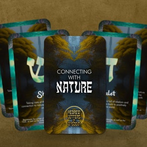 Conexión con la naturaleza - Cartas hebreas de sabiduría - Tarjetas de Cabalá - Oráculo - Adivinación - Herramientas de adivinación - Regalo de Oráculo - Tarjetas