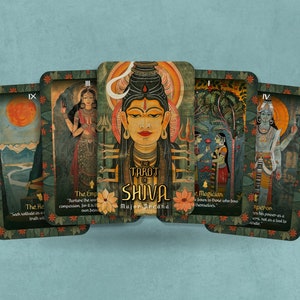 O Tarô de Shiva - Arcanos Maiores - Arte de Shiva - Baralho de Tarô - Adivinhação - Ferramentas de Adivinhação - Presente de Tarô - Cartas Ilustradas