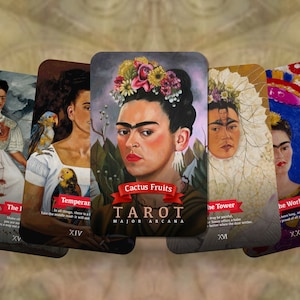 Kaktus Früchte Tarot - Major Arcana - Frida Kahlo inspiriertes Tarot - Tarot Deck - Wahrsagen - Weissagungswerkzeuge - Illustrierte Karten