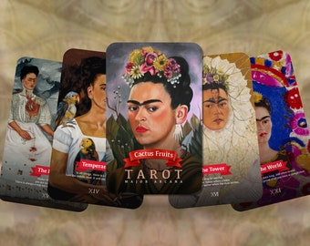 Cactus Fruits Tarot - Major Arcana - Frida Kahlo Inspired Tarot - Tarot Deck - Fortune Telling - Divination tools - Illustrated Cards