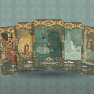 O Tarô Encantador - Arcanos Maiores - Adivinhação - Ferramentas de adivinhação - Presente de Tarô - Caixa de Tarô - Cartas Ilustradas - Baralho de Tarô