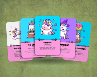 The Awaken Unicorn Tarot - Major Arcana - Tarot Deck - Fortune Telling - Divination tools -  Illustrated Cards - Unicorn Tarot