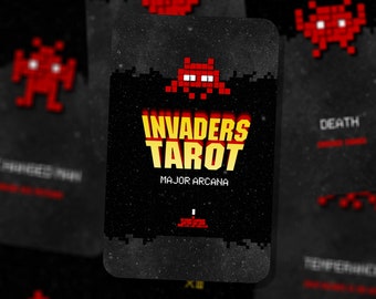 Invaders Tarot - Video game Tarot - Major Arcana - Fortune Telling - Divination tools - Tarot Gift - Tarot Box - Alien Cards - Tarot Deck