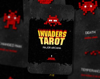 Invaders Tarot - Video game Tarot - Major Arcana - Fortune Telling - Divination tools - Tarot Gift - Tarot Box - Alien Cards - Tarot Deck
