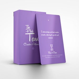 The Purple Tarot - Afirmações criativas - 78 cartas - Tarot - Baralho de tarot - Adivinhação - Ferramentas de adivinhação