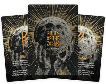 Runes of the Zodiac - 72 Cards - 72-Card Set - Personalized Guidance - Cosmic Influences - Divination Practice - Spiritual Wisdom