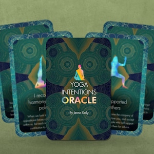 Yoga Intentions Oracle - By Jenna Kelly - Oracle Cards - Oracle Deck - Fortune Telling - Divination tools - Illustrated Cards - Yoga cards