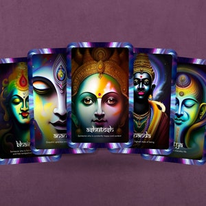 Oracolo sanscrito - Parole e significato - 22 carte - Mazzo Oracolo - Predizione del futuro - Strumenti di divinazione - Regalo oracolo - Magia sanscrita