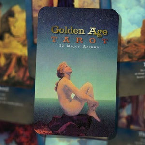 Tarot de la Edad de Oro - Arcanos Mayores - Maxfield Parrish - Baraja de Tarot - Adivinación - Herramientas de Adivinación - Regalo de Tarot - Cartas Ilustradas