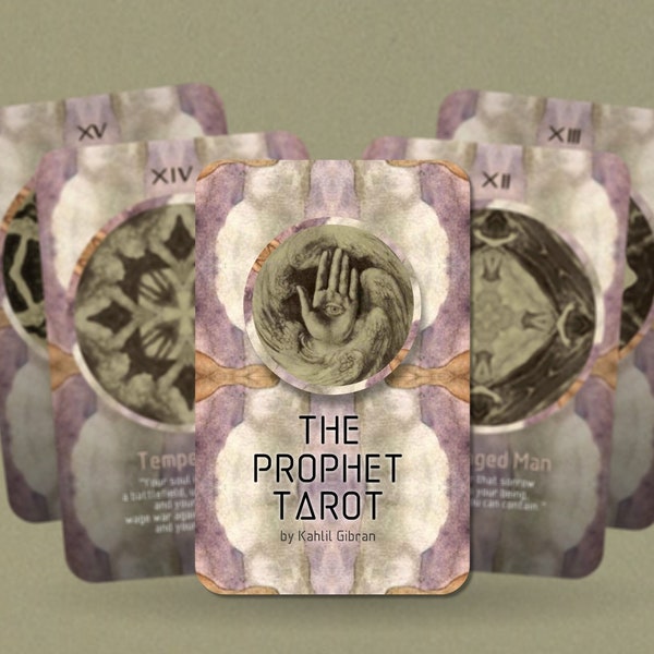 The Prophet Tarot - Major Arcana - Kahlil Gibran - Tarot Deck - Fortune Telling - Divination tools - Tarot Gift -  Illustrated Cards