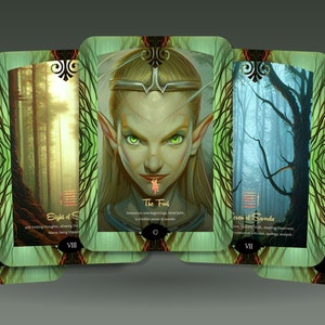 Tarô da Floresta dos Elfos - 78 Cartas - Elfos Mágicos - Baralho de Tarô - Adivinhação - Ferramentas de Adivinhação - Presente de Tarô - Cartas Ilustradas