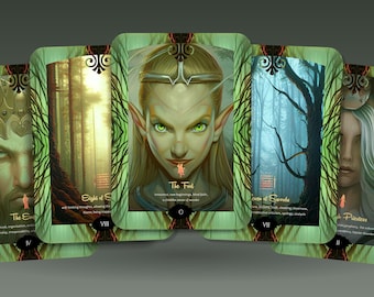 Forest of the Elves Tarot - 78 Cards - Magical Elves - Tarot Deck - Fortune Telling - Divination tools - Tarot Gift -  Illustrated Cards
