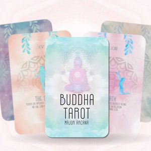 Tarot du Bouddha - Arcanes majeurs - Prédire l'avenir - Outils de divination - Cadeau de tarot - Oracle - Cartes illustrées - Jeu de tarots - Gautama Buddha