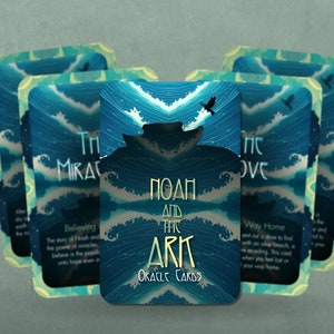 Noé e a Arca - Cartas do Oráculo - Insights - Baralho do Oráculo - Adivinhação - Ferramentas de adivinhação - Presente do Oráculo - Cartas ilustradas