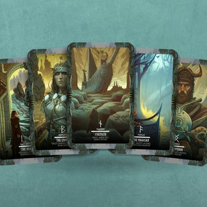 Vikingen Tarot - Noorse kaarten - Grote Arcana - Runen - Noordse tarot - Waarzeggerij - Waarzeggerij - Tarotcadeau - Runs en betekenis van de tarot