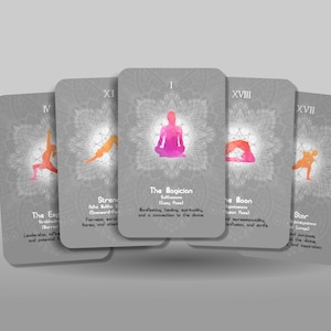 Yoga Tarot - Arcanos Maiores - Baralho de Tarot - Adivinhação - Ferramentas de Adivinhação - Presente de Tarot - Cartas Ilustradas - cartas de yoga