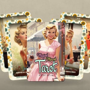 Tarot des merveilles magiques - Arcanes majeurs - Art des années 50 - Jeu de tarots - Dire la bonne aventure - Outils de divination - Cadeau de tarot - Cartes vintage illustrées