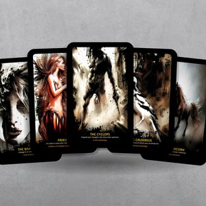 Créatures mythiques Oracle - 24 légendes - 24 cartes - Oracle - Deck Oracle - Affirmation - Outils divinatoires - Cadeau Oracle