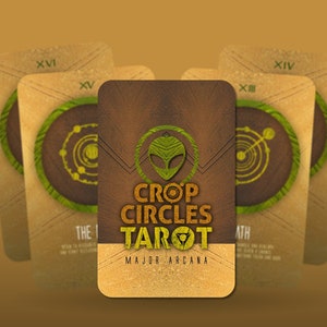 Graancirkels Tarot - Grote Arcana - Alien Art - Tarotkaartspel - Waarzeggerij - Waarzeggerij - Tarotcadeau - Geïllustreerde kaarten