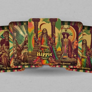 Le tarot cosmique hippie - 78 cartes - Tarot - Jeu de tarots - Prédire la bonne aventure - Outils divinatoires