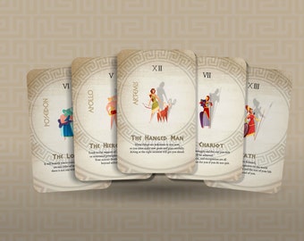 Ancient Greek Tarot - Major Arcana - Fortune Telling - Divination tools - Tarot Gift - Tarot Box - Illustrated Cards - Tarot Deck