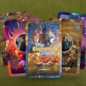 Die Elemente Orakel - Orakelkarten - 24 Karten - Orakel - Orakel Deck - Affirmationswerkzeuge - Weissagungswerkzeuge - Orakel - Die vier Elemente