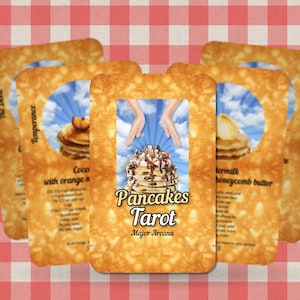 Tarô de Panquecas - Arcanos Maiores - Adivinhação - Ferramentas de adivinhação - Presente de Tarô - Caixa de Tarô - Cartas Ilustradas - Baralho de Tarô - Amante de Panquecas