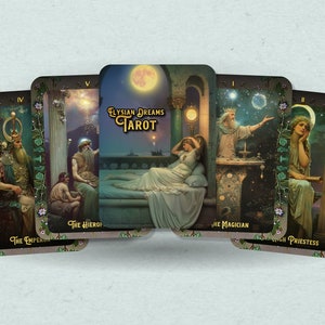 Elysian Dreams Tarot - 78 cartes - Tarot - Jeu de tarots - Prédire l'avenir - Outils divinatoires