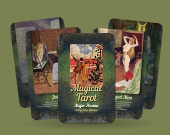 Magical Tarot - Major Arcana - Artur Scheiner - Tarot Deck - Fortune Telling - Divination tools - Tarot Gift -  Illustrated Cards - Tarot