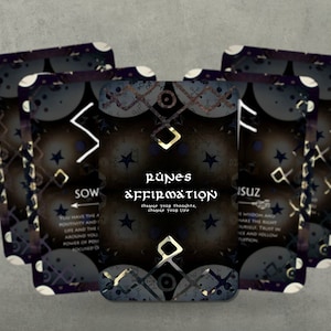 Affirmation de runes - Changez vos pensées, changez votre vie - 24 cartes - Oracle - Oracle Deck - Prévoyance - Outils de divination - Runes