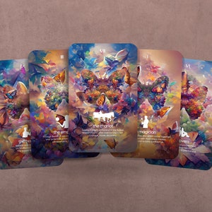 Le tarot des papillons - Arcanes majeurs - Art des papillons - Jeu de tarots - Prédire la bonne aventure - Outils de divination - Cadeau de tarot - Cartes illustrées