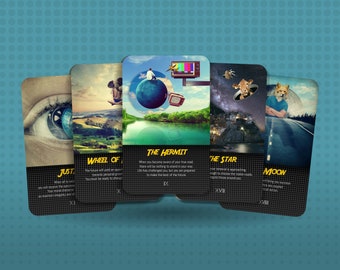 Collage Art Tarot - Major Arcana - Graf Tarot - Tarot Deck - Fortune Telling - Divination tools - Tarot Gift -  Illustrated Cards
