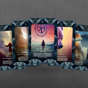 Runas - Símbolos antiguos para una guía moderna - 24 cartas - Oráculo - Baraja de Oráculo - Herramientas de adivinación - Regalo de oráculo - Cartas místicas de runas
