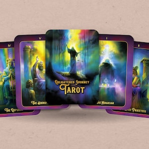 Tarot du voyage des illuminés - 78 cartes - Tarot - Jeu de tarots - Prédire la bonne aventure - Outils divinatoires