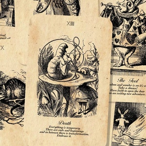 Tarot in wonderland - Major Arcana - Alice in wonderland - Tarot Deck - Fortune Telling - Divination tools - Tarot Gift -  Illustrated Cards