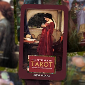 Le tarot boule de cristal - arcanes majeurs - John William Waterhouse - jeu de tarots - diseur de bonne aventure - outils de divination - cadeau de tarot - cartes de tarot