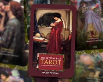 The Crystal Ball Tarot - Major Arcana - John William Waterhouse - Tarot Deck - Fortune Telling - Divination tools - Tarot Gift - Tarot Cards