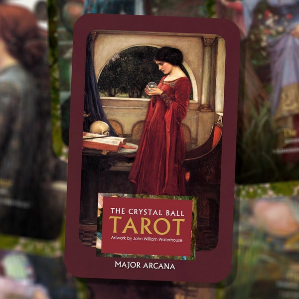 The Crystal Ball Tarot - Major Arcana - John William Waterhouse - Tarot Deck - Fortune Telling - Divination tools - Tarot Gift - Tarot Cards