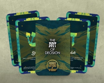 The Art of Decision - Hebrew Letters of Wisdom - Kabbalah Cards - Oracle - Fortune Telling - Divination tools - Oracle - Cards