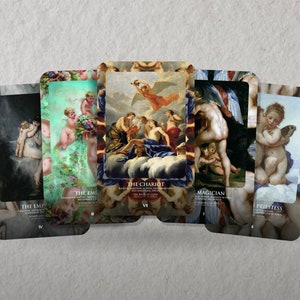 Tarô do Cupido - Arcanos Maiores - 22 Artistas - Baralho de Tarô - Adivinhação - Ferramentas de adivinhação - Presente de Tarô - Cartas Ilustradas - Tarô